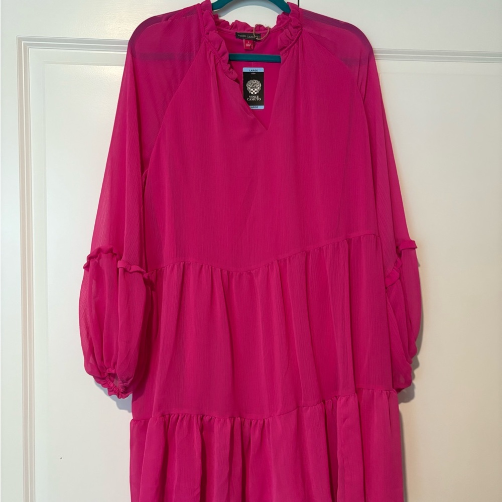 Vince Camuto Pink Ruffle Dress